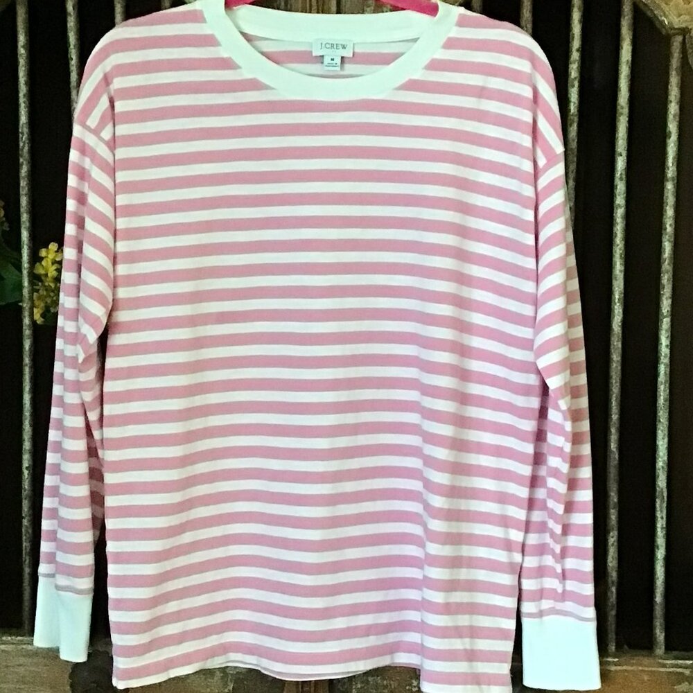 Long sleeve cotton jersey T-shirt in stripe